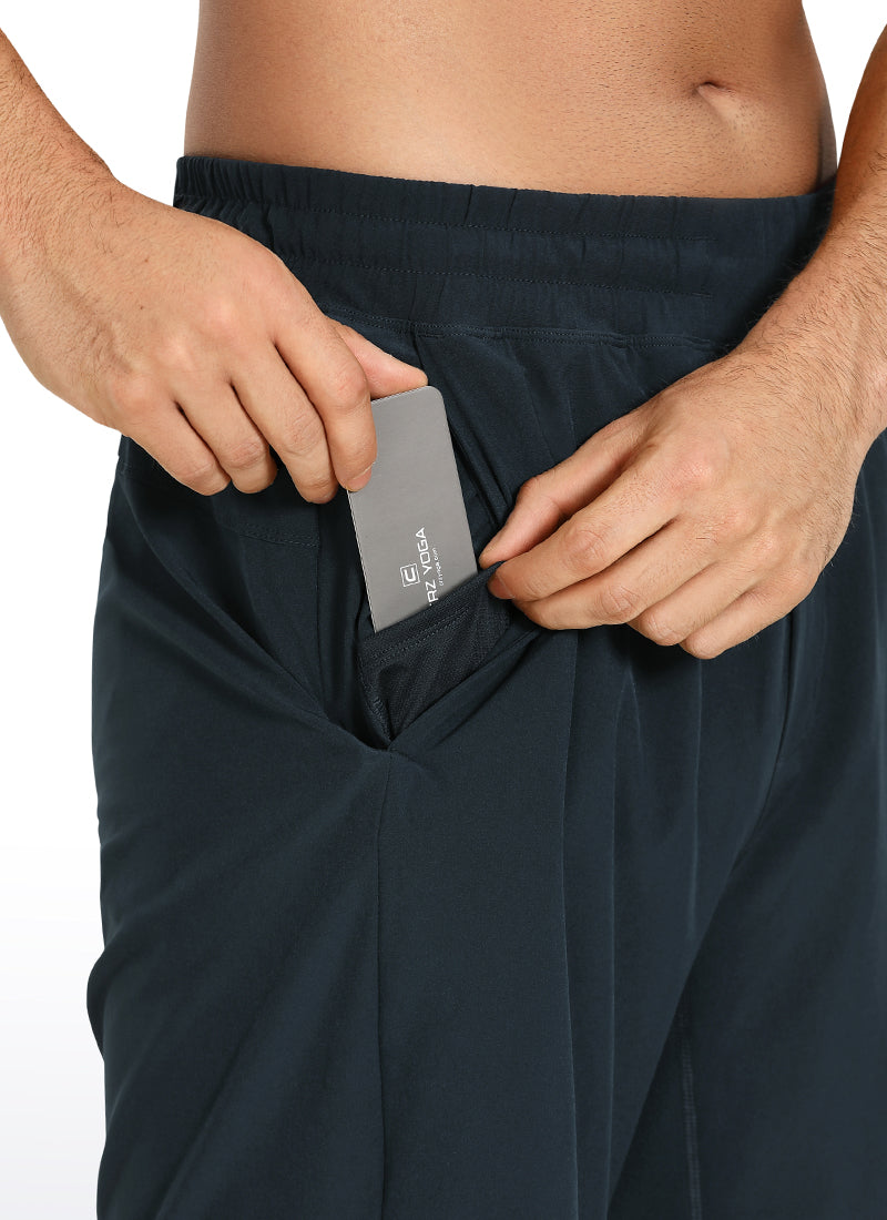 CRZ YOGA Men's Train Run Classic Fit Feathery-Fit Lined Shorts 9'' True Navy @model_info:M