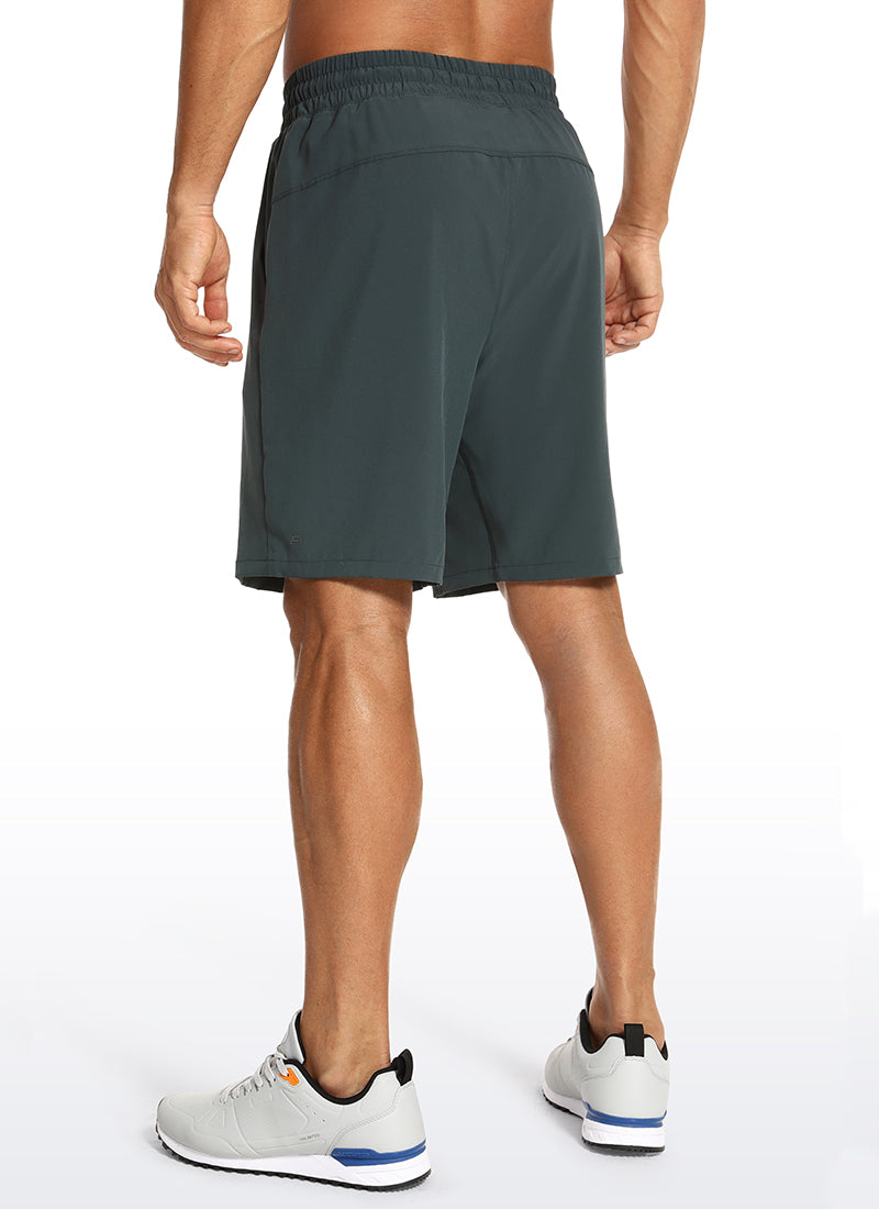 CRZ YOGA Men's Train Run Classic Fit Feathery-Fit Lined Shorts 9'' Melanite @model_info:A
