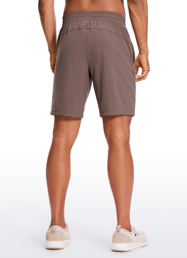 CRZ YOGA Men's Train Run Classic Fit Feathery-Fit Lined Shorts 9'' Brown Rock