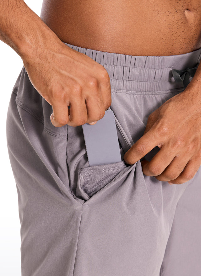 CRZ YOGA Men's Train Run Classic Fit Feathery-Fit Lined Shorts 9'' Lunar Rock @model_info:G