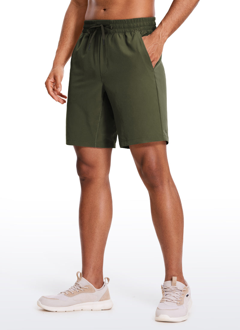 CRZ YOGA Men's Train Run Classic Fit Feathery-Fit Lined Shorts 9'' Dark Olive @model_info:G