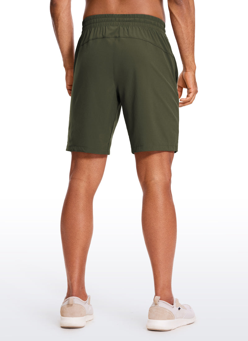 CRZ YOGA Men's Train Run Classic Fit Feathery-Fit Lined Shorts 9'' Dark Olive @model_info:G