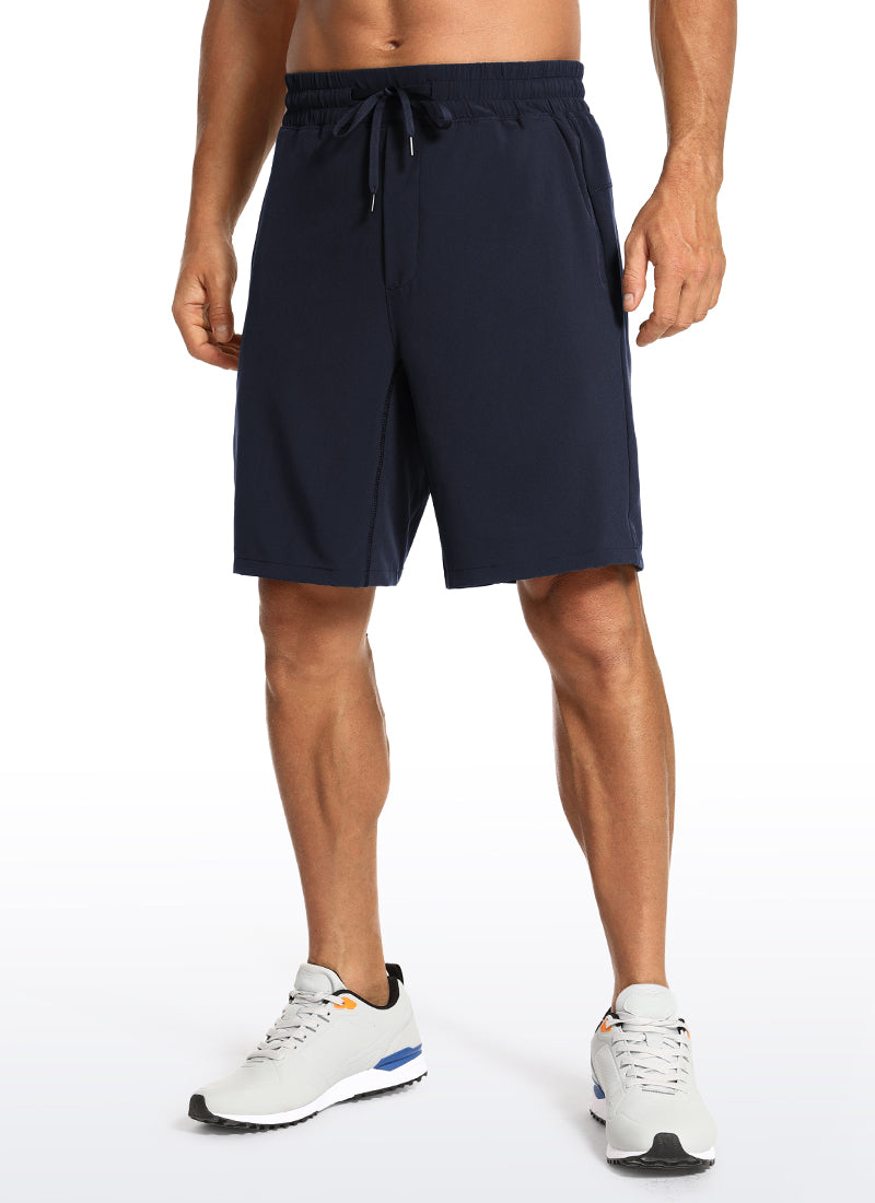 CRZ YOGA Men's Train Run Classic Fit Feathery-Fit Lined Shorts 9'' Navy @model_info:NEW1