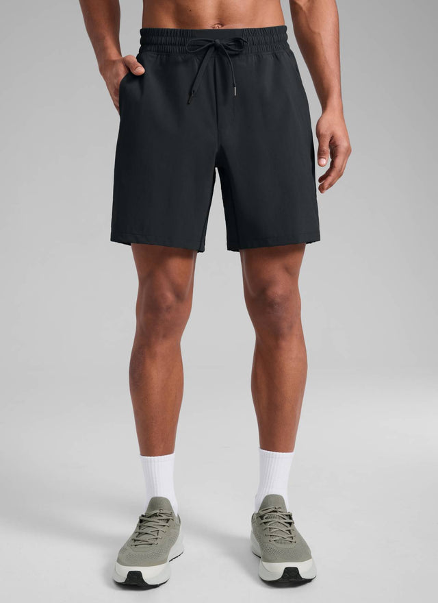 CRZ YOGA Men's Train Classic Fit Feathery-Fit Linerless Shorts 7'' Black