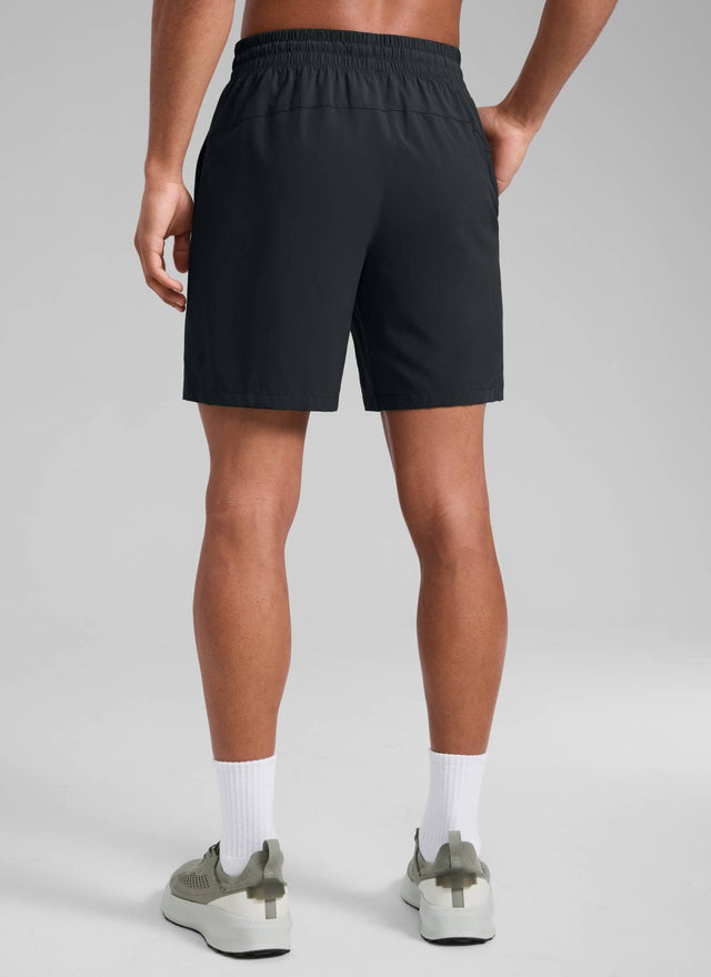CRZ YOGA Men's Train Classic Fit Feathery-Fit Linerless Shorts 7'' Black