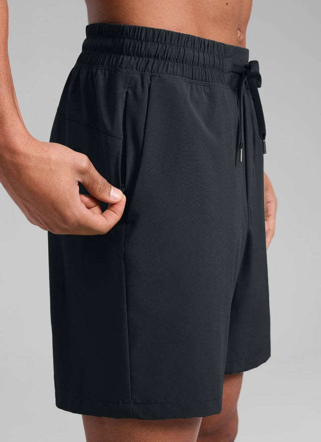 CRZ YOGA Men's Train Classic Fit Feathery-Fit Linerless Shorts 7'' Black