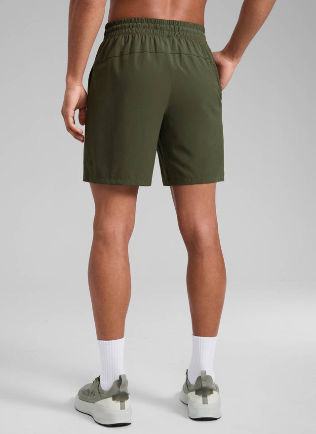 CRZ YOGA Men's Train Classic Fit Feathery-Fit Linerless Shorts 7'' Dark Olive