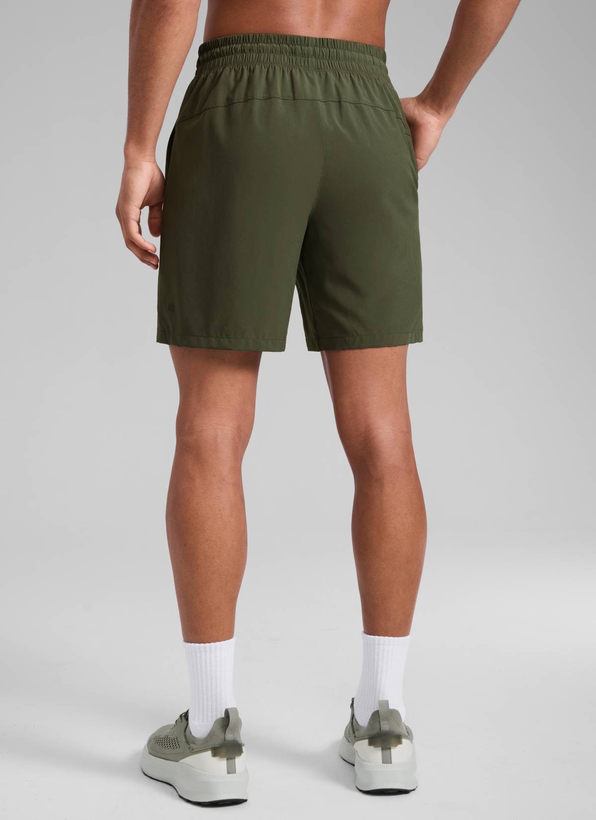 CRZ YOGA Men's Train Classic Fit Feathery-Fit Linerless Shorts 7'' Dark Olive @model_info:Rafael
