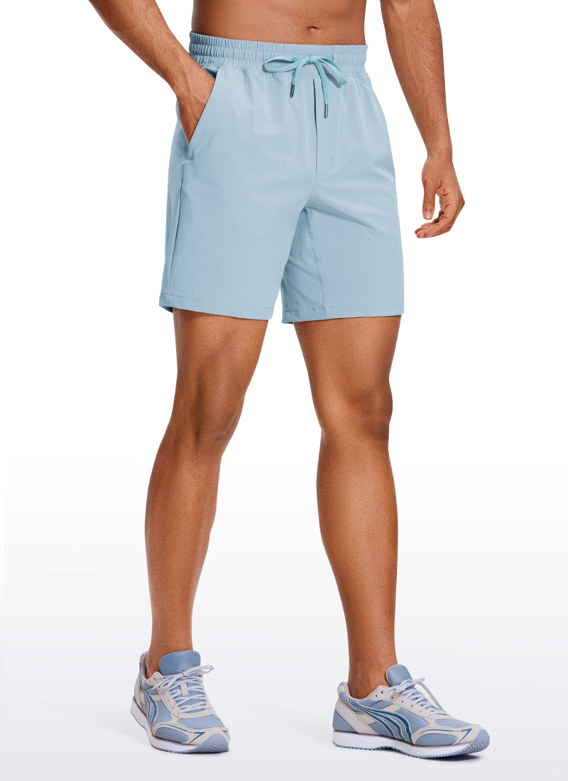 CRZ YOGA Men's Train Classic Fit Feathery-Fit Linerless Shorts 7'' Light grayish blue @model_info:X