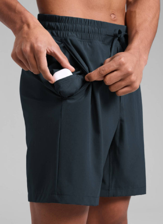 CRZ YOGA Men's Train Classic Fit Feathery-Fit Linerless Shorts 7'' True Navy