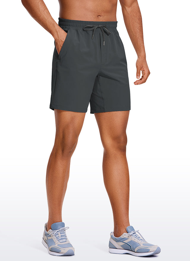 CRZ YOGA Men's Train Classic Fit Feathery-Fit Linerless Shorts 7'' Ink Gray