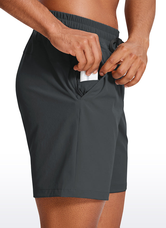 CRZ YOGA Men's Train Classic Fit Feathery-Fit Linerless Shorts 7'' Ink Gray