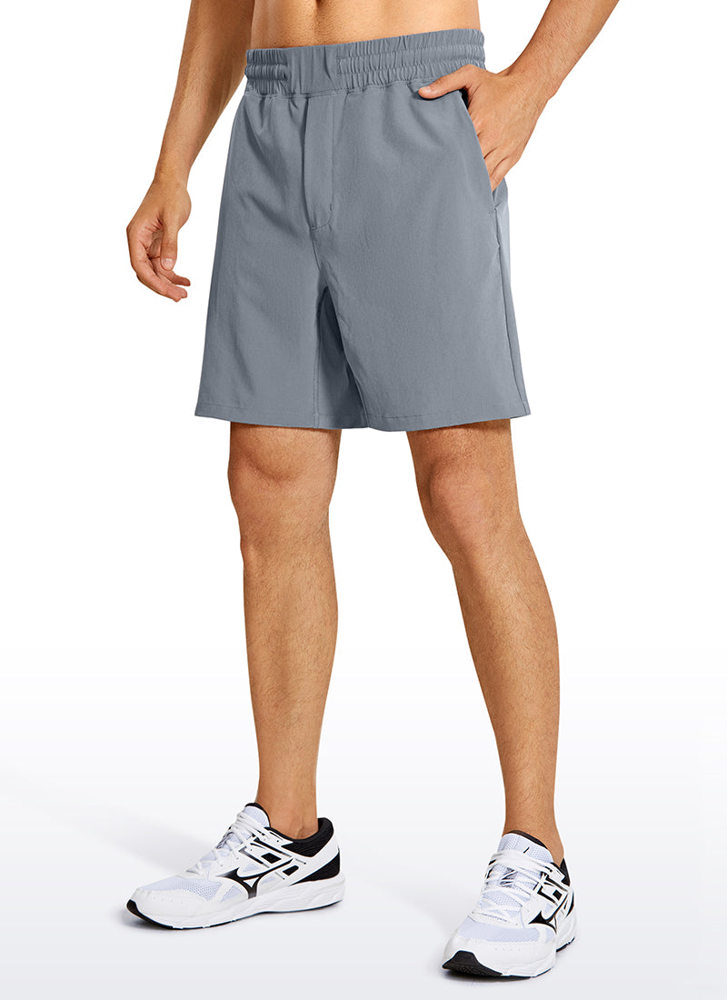 CRZ YOGA Men's Train Classic Fit Feathery-Fit Linerless Shorts 7'' Dark Carbon