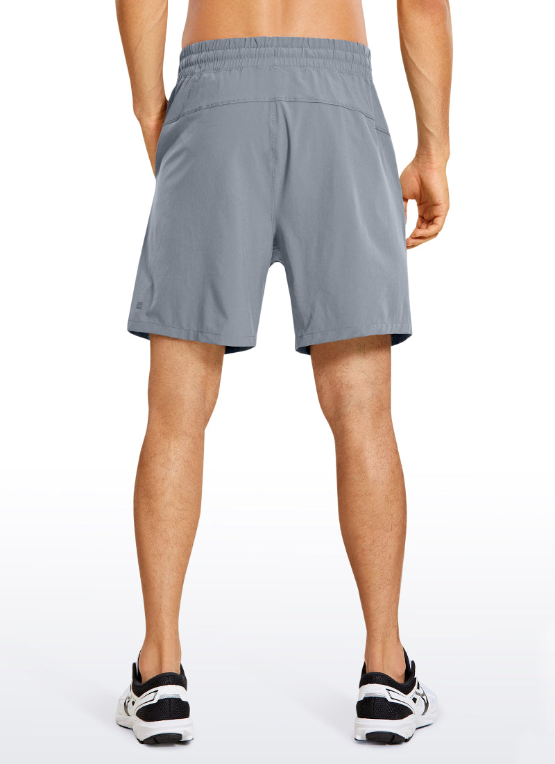 CRZ YOGA Men's Train Classic Fit Feathery-Fit Linerless Shorts 7'' Dark Carbon @model_info:M