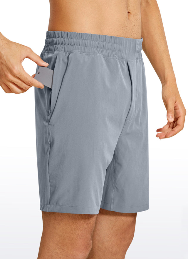 CRZ YOGA Men's Train Classic Fit Feathery-Fit Linerless Shorts 7'' Dark Carbon
