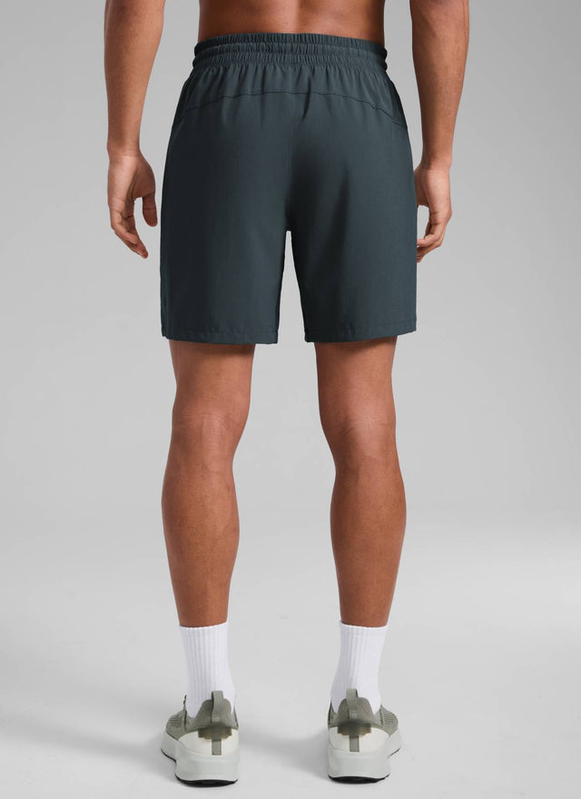 CRZ YOGA Men's Train Classic Fit Feathery-Fit Linerless Shorts 7'' Melanite