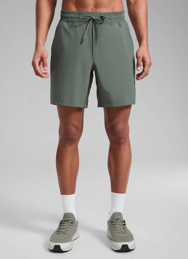 CRZ YOGA Men's Train Classic Fit Feathery-Fit Linerless Shorts 7'' Grey Sage
