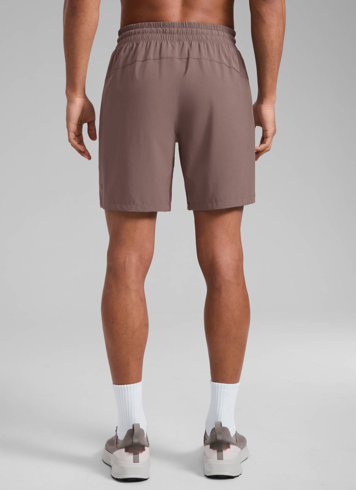 CRZ YOGA Men's Train Classic Fit Feathery-Fit Linerless Shorts 7'' Brown Rock