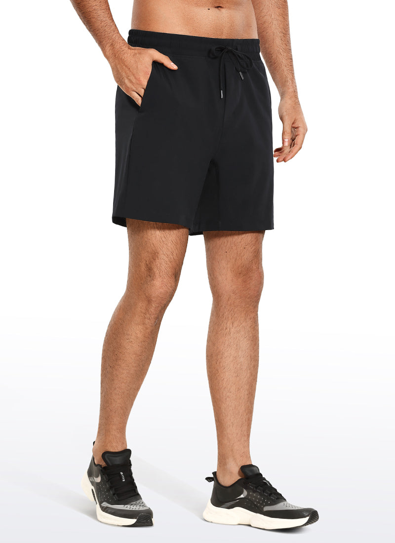 CRZ YOGA Men's Train Run Classic Fit Feathery-Fit Lined Shorts 7'' Black