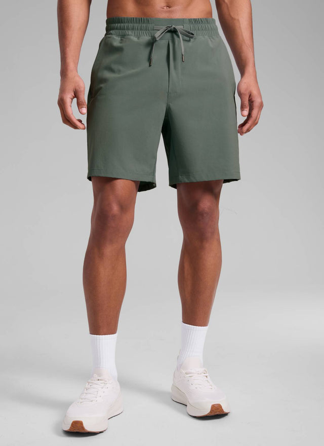 CRZ YOGA Men's Train Run Classic Fit Feathery-Fit Lined Shorts 7'' Grey Sage