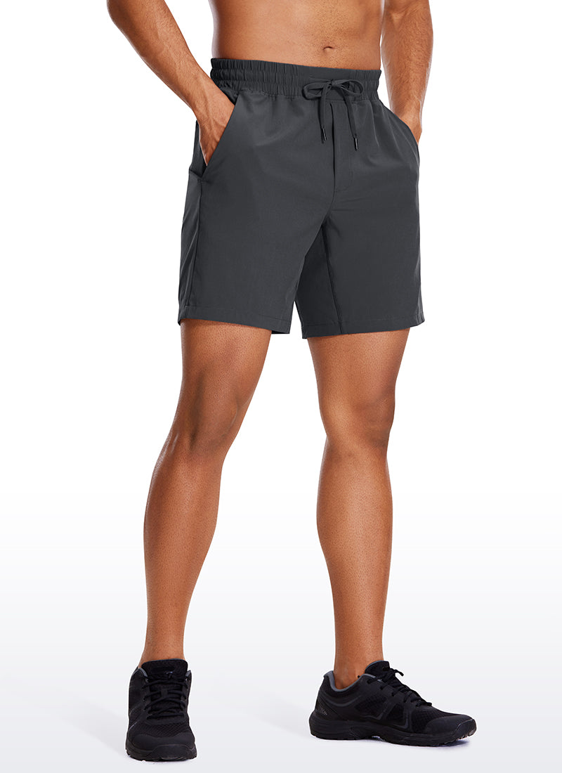 CRZ YOGA Men's Train Run Classic Fit Feathery-Fit Lined Shorts 7'' Ink Gray