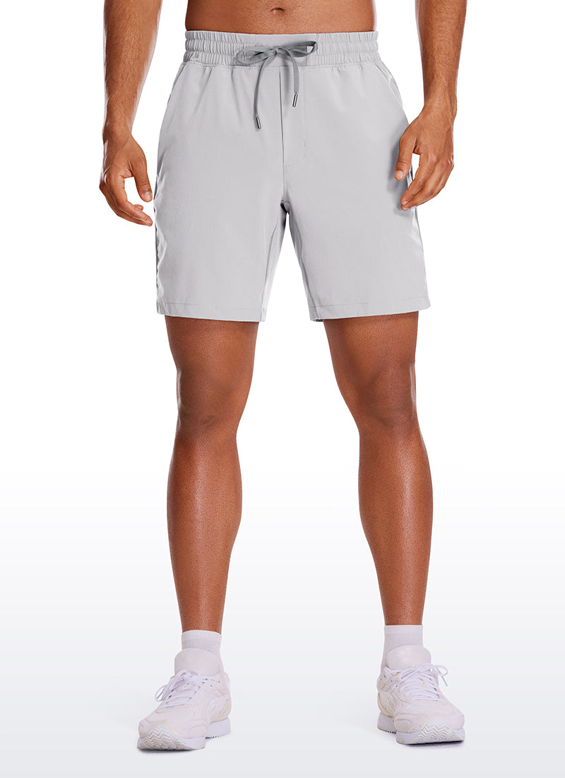 CRZ YOGA Men's Train Run Classic Fit Feathery-Fit Lined Shorts 7'' Gull Gray