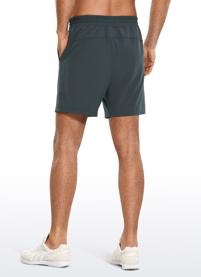 CRZ YOGA Men's Train Run Classic Fit Feathery-Fit Lined Shorts 7'' Melanite @model_info:M