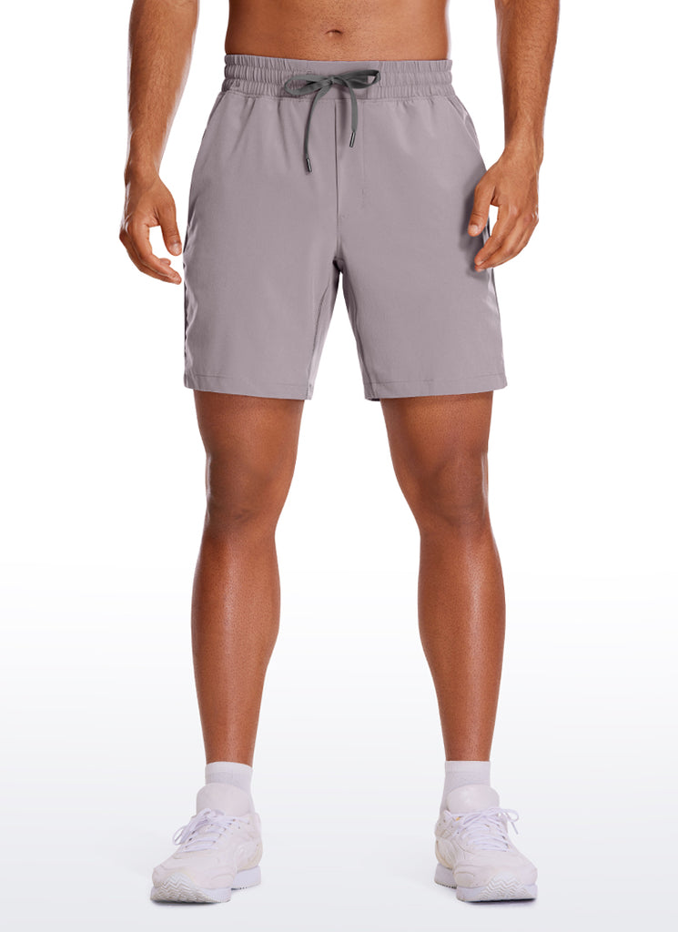 CRZ YOGA Men's Train Run Classic Fit Feathery-Fit Lined Shorts 7'' Black