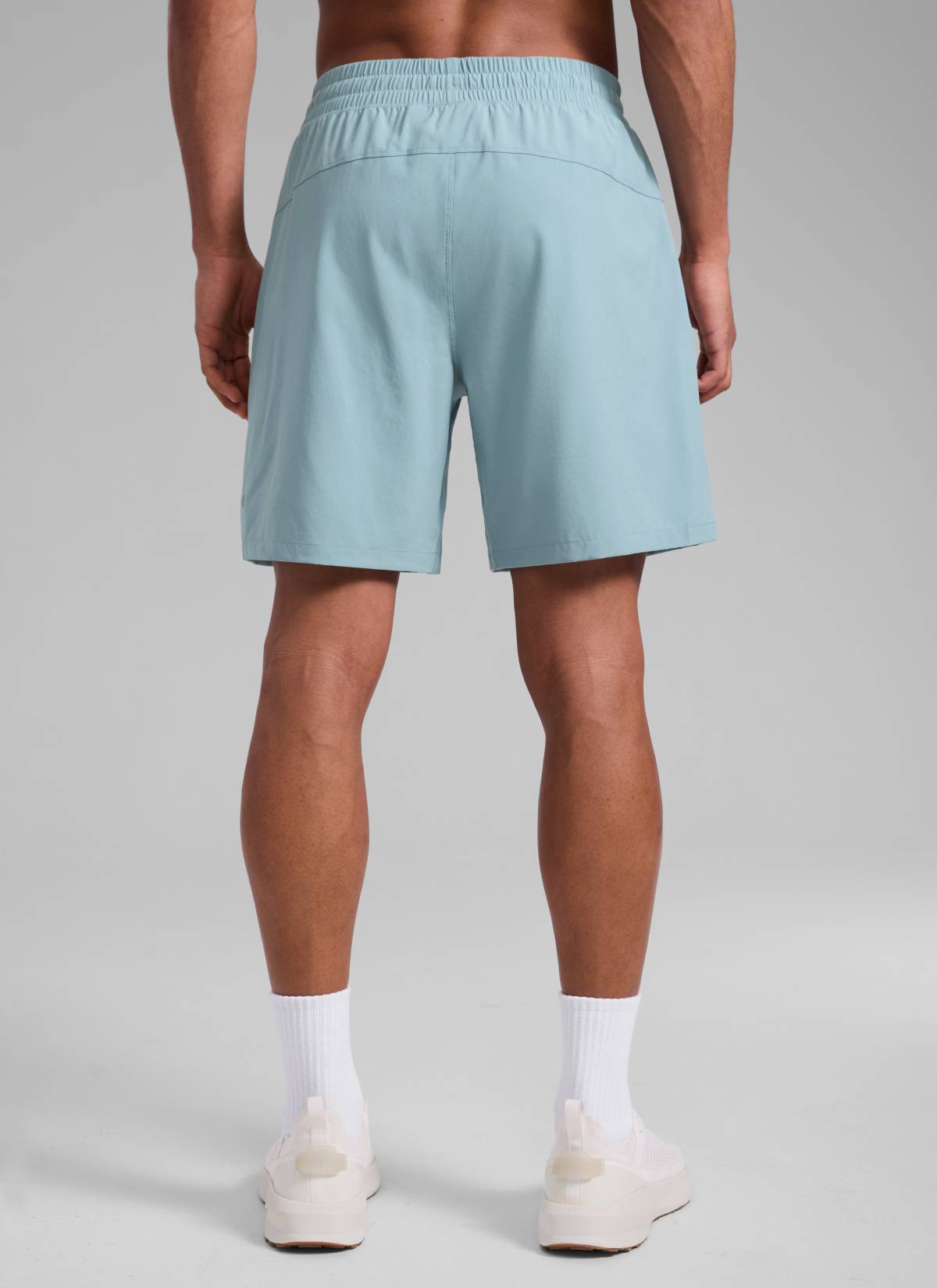 CRZ YOGA Men's Train Run Classic Fit Feathery-Fit Lined Shorts 7'' Light grayish blue