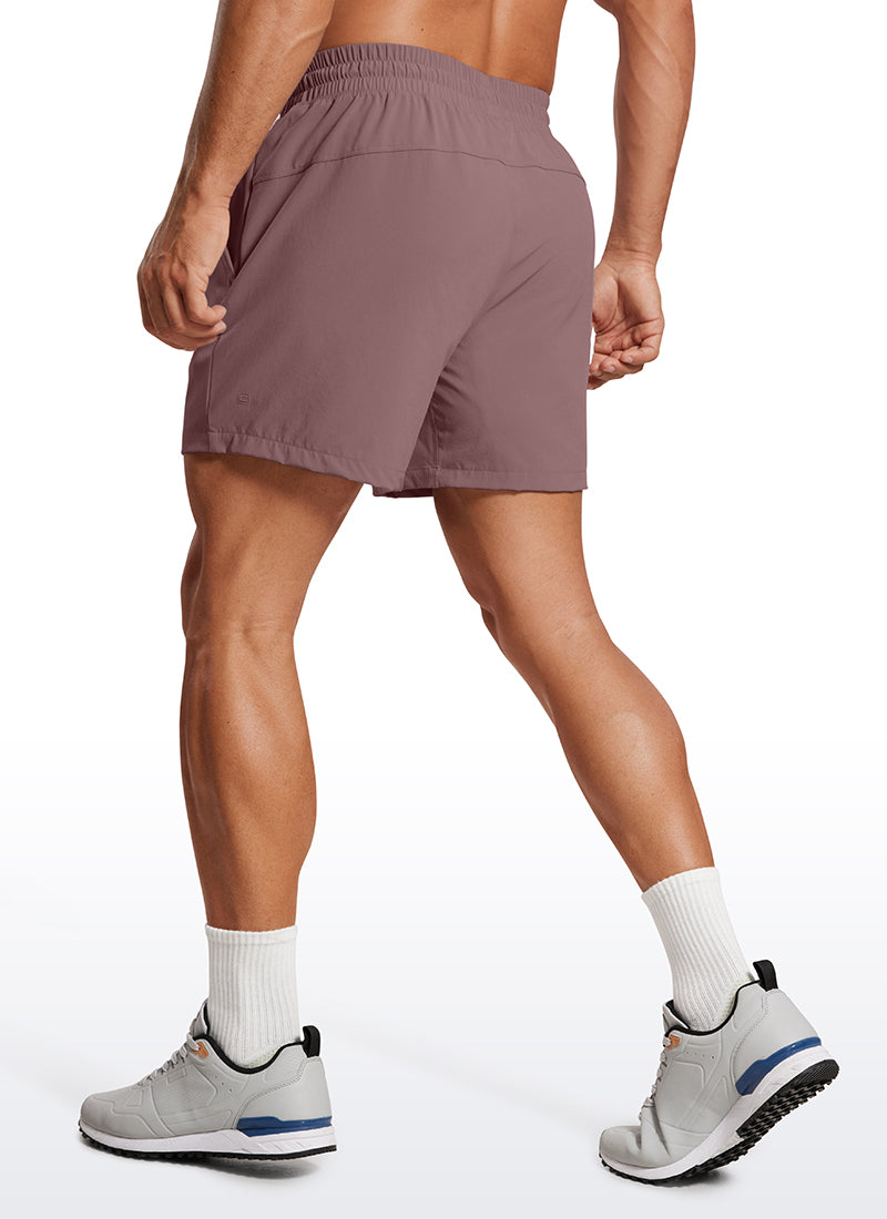 CRZ YOGA Men's Train Feathery-Fit 2 in 1 Shorts 5'' with pockets Mauve @model_info:Mazi