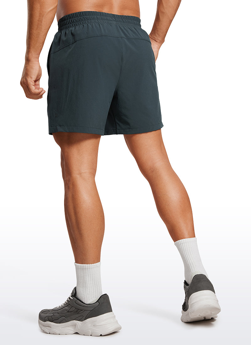 CRZ YOGA Men's Train Feathery-Fit 2 in 1 Shorts 5'' with pockets Melanite @model_info:Mazi
