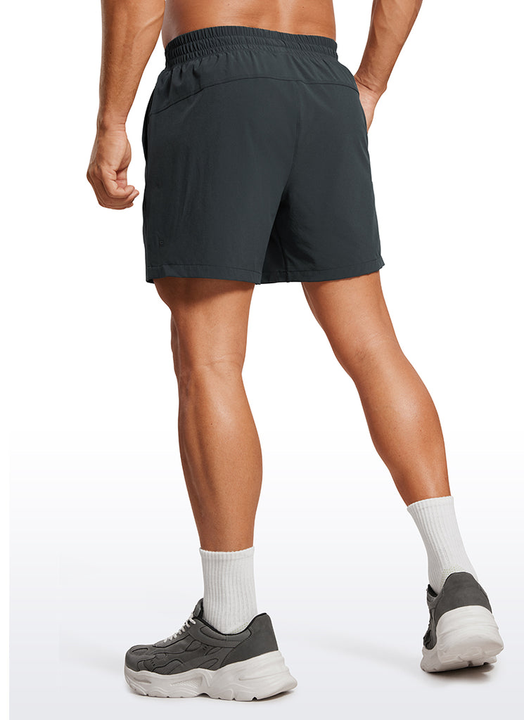 CRZ YOGA Men's Train Feathery-Fit 2 in 1 Shorts 5'' with pockets Ink Gray