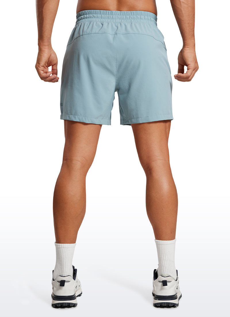CRZ YOGA Men's Train Feathery-Fit 2 in 1 Shorts 5'' with pockets Light grayish blue @model_info:Mazi