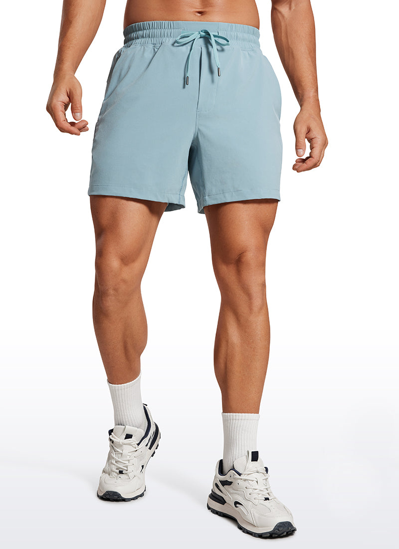 CRZ YOGA Men's Train Feathery-Fit 2 in 1 Shorts 5'' with pockets Light grayish blue @model_info:Mazi