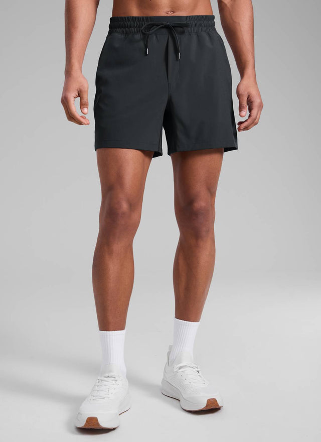 CRZ YOGA Men's Running Feathery-Fit Workout Linerless Shorts 5'' Black @model_info:Rafael
