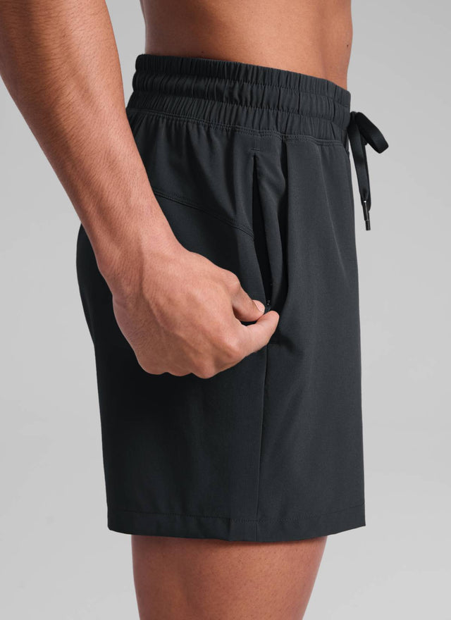 CRZ YOGA Men's Running Feathery-Fit Workout Linerless Shorts 5'' Black