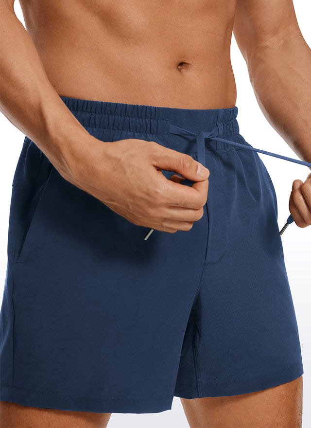 CRZ YOGA Men's Running Feathery-Fit Workout Linerless Shorts 5'' Electric Blue @model_info:M
