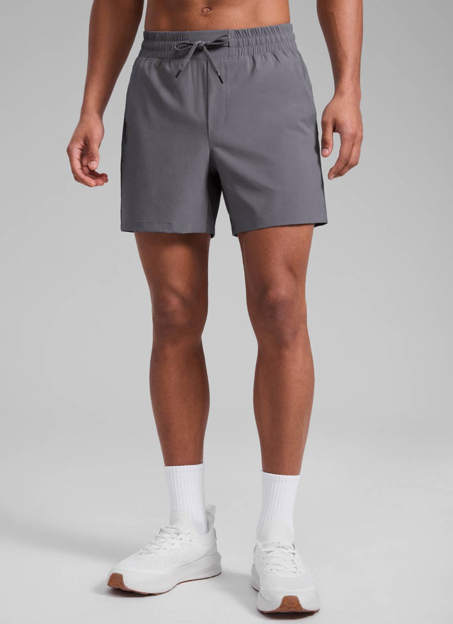 CRZ YOGA Men's Running Feathery-Fit Workout Linerless Shorts 5'' Dark Carbon