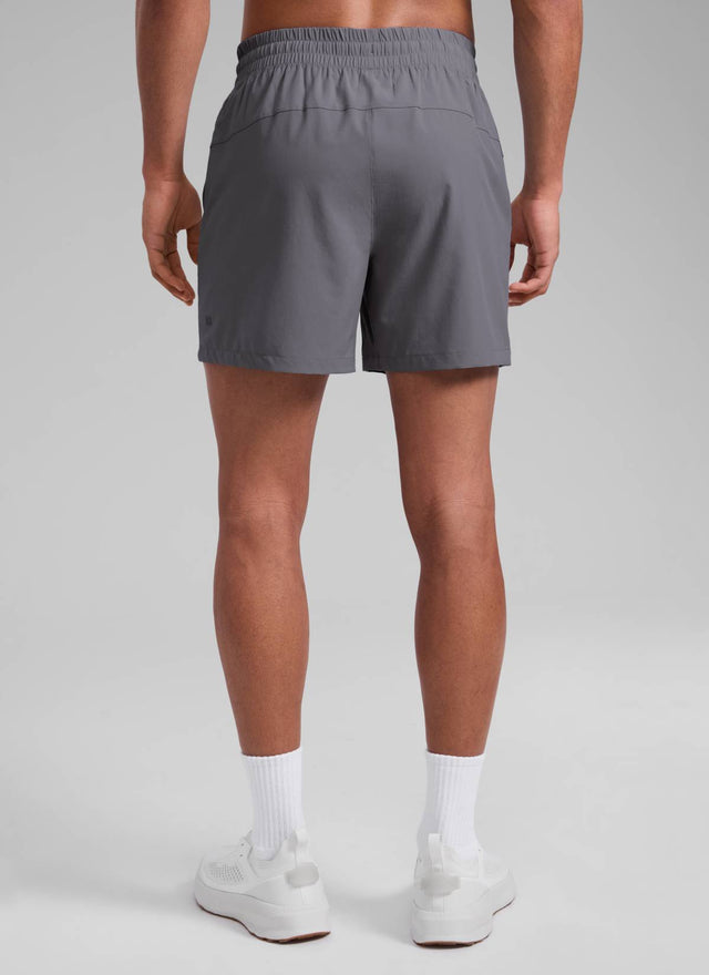 CRZ YOGA Men's Running Feathery-Fit Workout Linerless Shorts 5'' Dark Carbon @model_info:Rafael