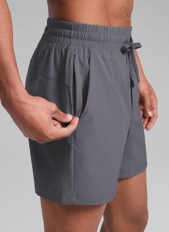 CRZ YOGA Men's Running Feathery-Fit Workout Linerless Shorts 5'' Dark Carbon