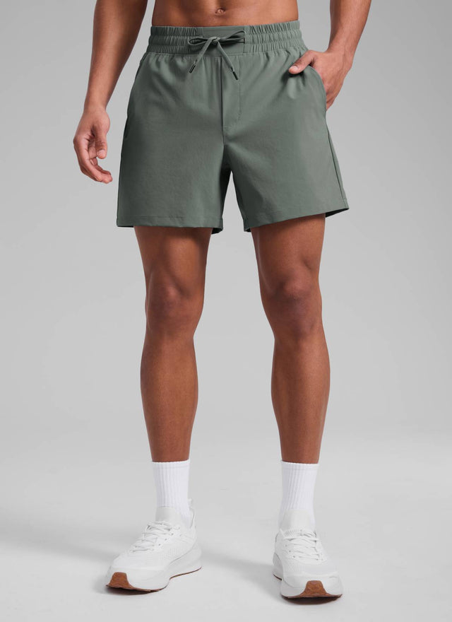 CRZ YOGA Men's Running Feathery-Fit Workout Linerless Shorts 5'' Grey Sage