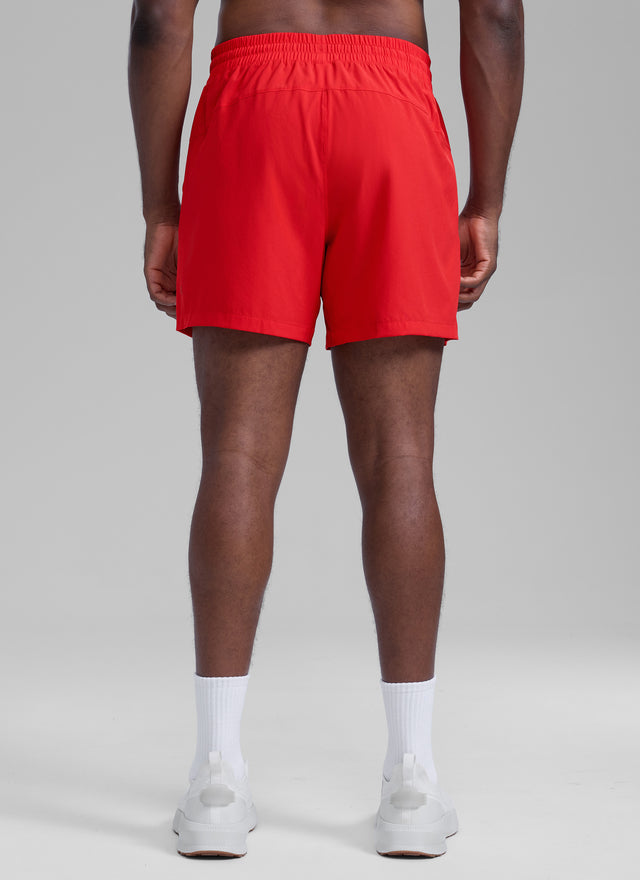 CRZ YOGA Men's Running Feathery-Fit Workout Linerless Shorts 5'' Deep Red @model_info:L