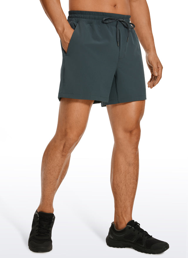 CRZ YOGA Men's Running Feathery-Fit Workout Linerless Shorts 5'' Melanite @model_info:M