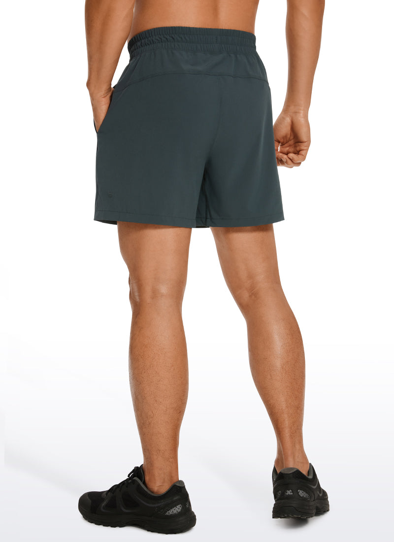 CRZ YOGA Men's Running Feathery-Fit Workout Linerless Shorts 5'' Melanite @model_info:M