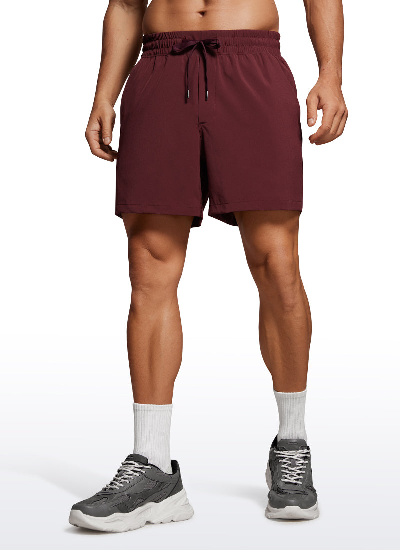 CRZ YOGA Men's Running Feathery-Fit Workout Linerless Shorts 5'' Red Merlot