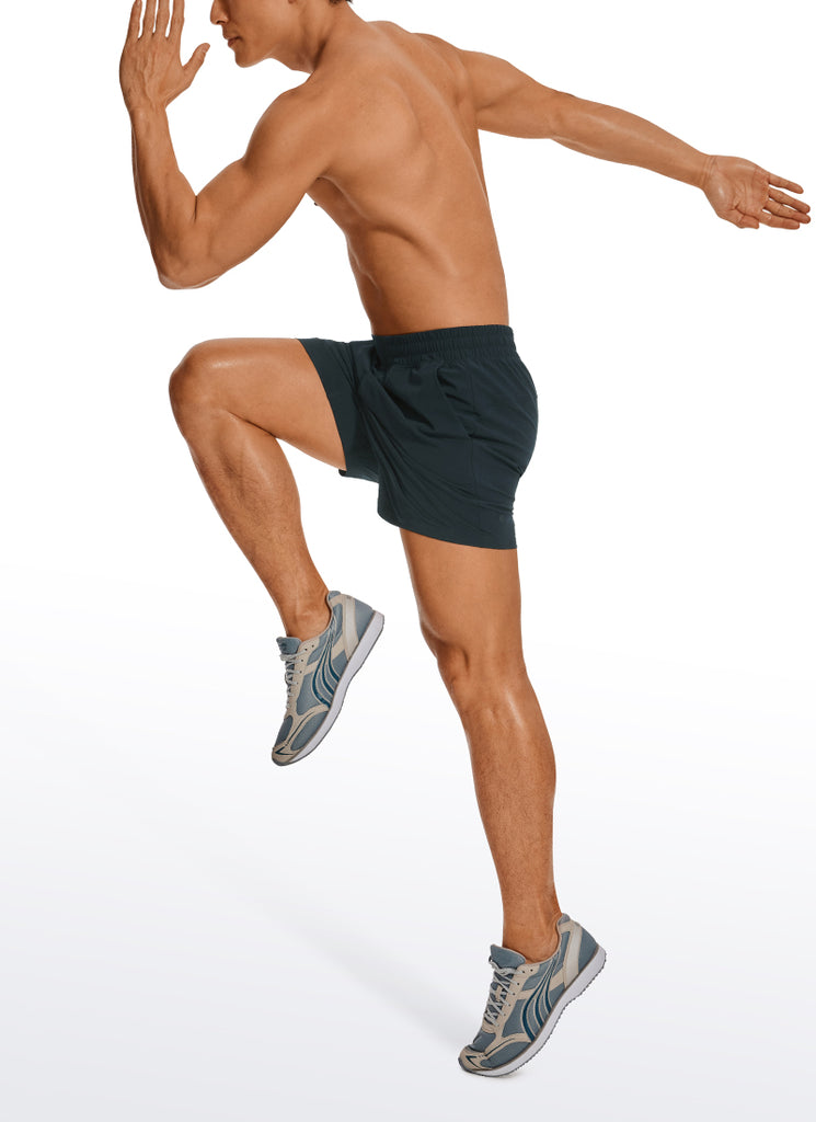 CRZ YOGA Men's Running Feathery-Fit Workout Linerless Shorts 5'' Brown Rock