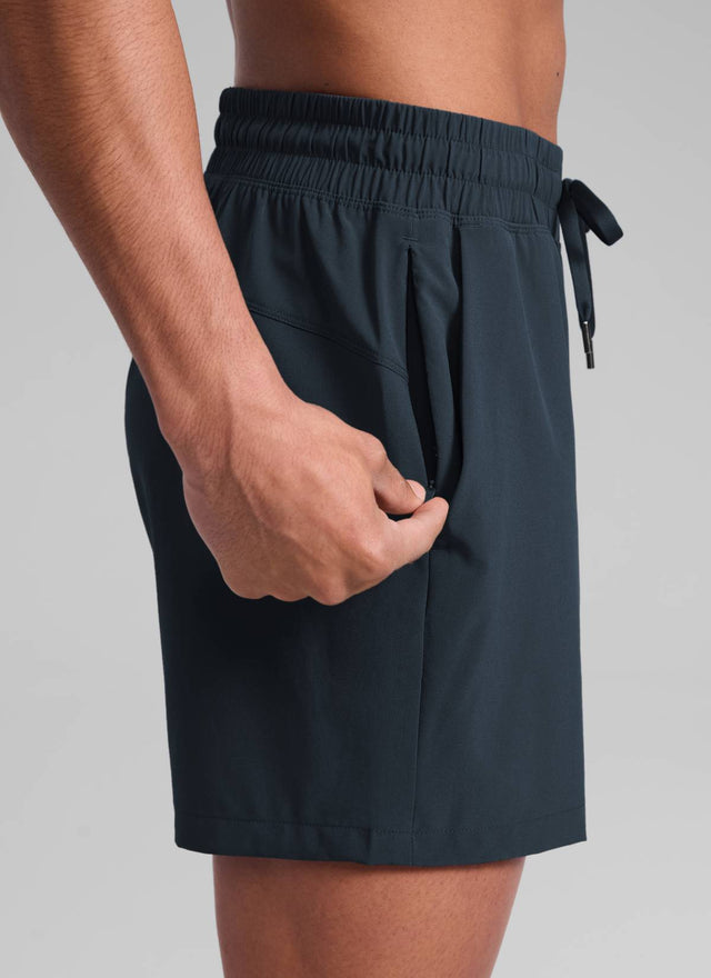 CRZ YOGA Men's Running Feathery-Fit Workout Linerless Shorts 5'' True Navy @model_info:Rafael