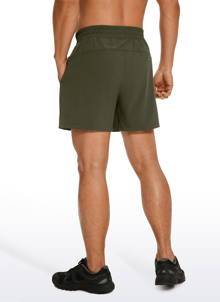 CRZ YOGA Men's Running Feathery-Fit Workout Linerless Shorts 5'' Dark Olive