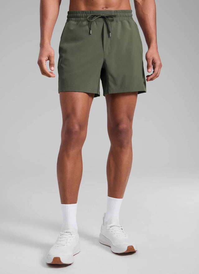 CRZ YOGA Men's Running Feathery-Fit Workout Linerless Shorts 5'' Dark Olive