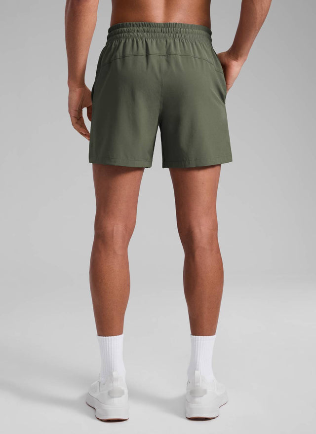 CRZ YOGA Men's Running Feathery-Fit Workout Linerless Shorts 5'' Dark Olive